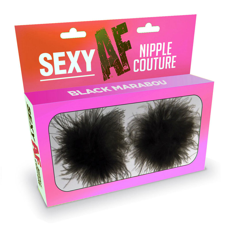 Sexy AF - Nipple Couture Black Marabou