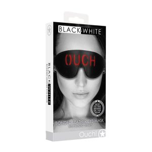 OUCH! Black & White Bonded Leather Eye-Mask ''Ouch''