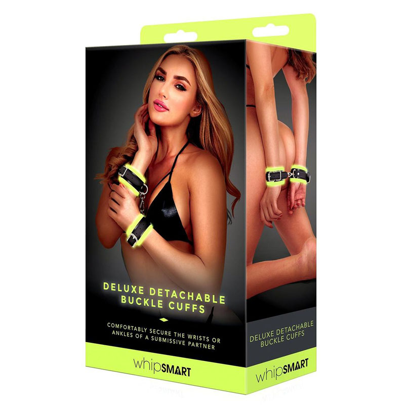 WhipSmart Glow Deluxe Detachable Buckle Cuffs