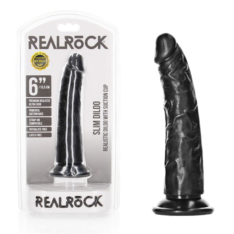 REALROCK Realistic Slim Dildo without Balls - 15.5 cm