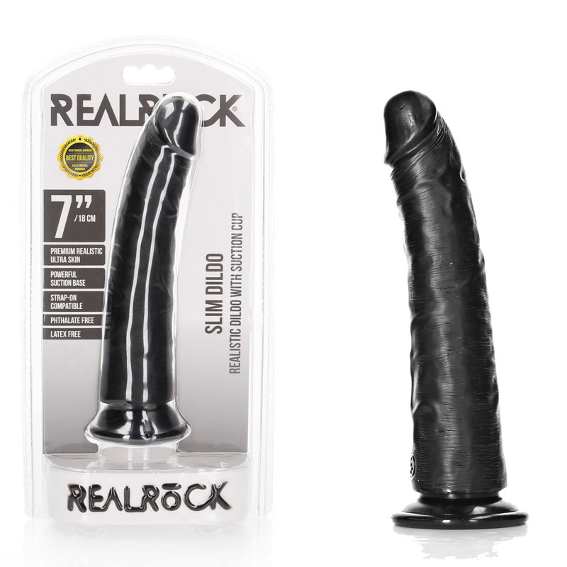REALROCK Realistic Slim Dildo with Suction Cup - 18cm