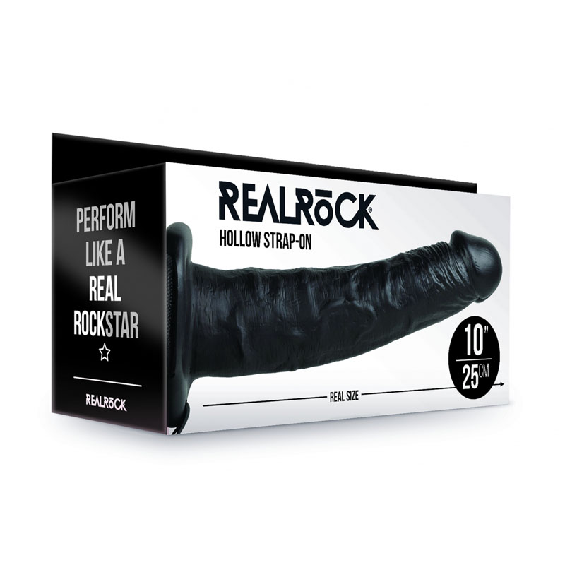 REALROCK Hollow Strap-on - 24.5 cm Black