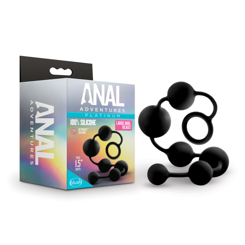 Anal Adventures Platinum Silicone Large Anal Beads