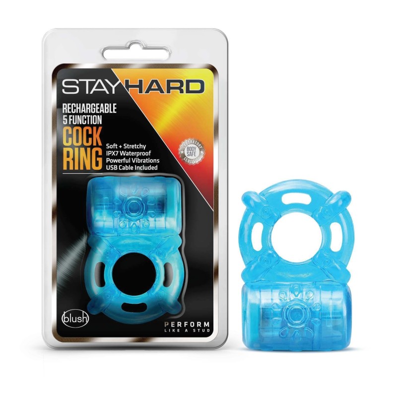 Stay Hard Rechargeable 5 Function Cock Ring