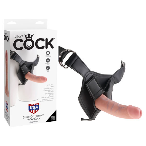 King Cock Strap-On Harness With 6'' Dong