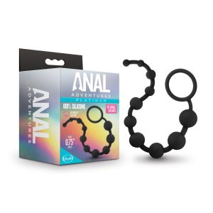 Anal Adventures Platinum 10 Anal Beads - Black