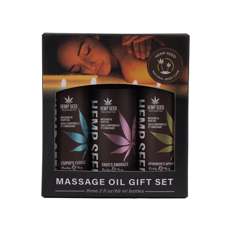 Hemp Seed Massage Oil Trio Gift Set